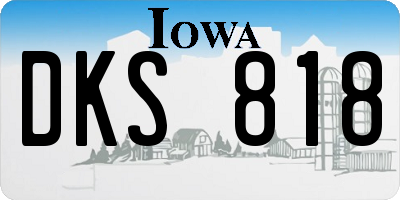 IA license plate DKS818
