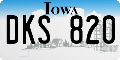 IA license plate DKS820