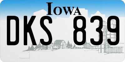 IA license plate DKS839