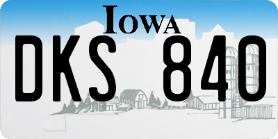 IA license plate DKS840