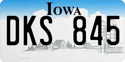 IA license plate DKS845