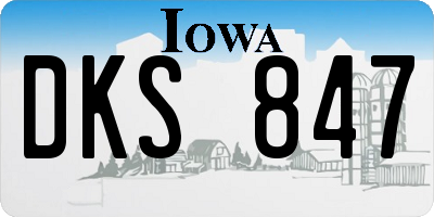 IA license plate DKS847