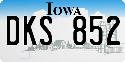IA license plate DKS852