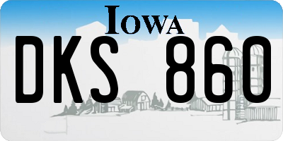 IA license plate DKS860