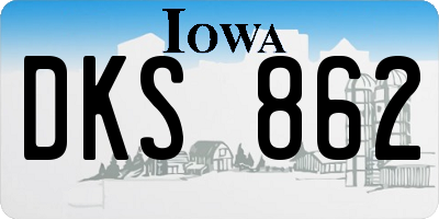 IA license plate DKS862