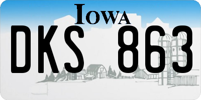 IA license plate DKS863