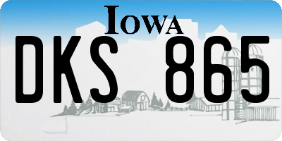 IA license plate DKS865