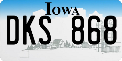 IA license plate DKS868