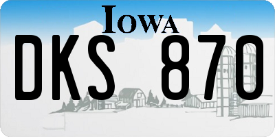 IA license plate DKS870