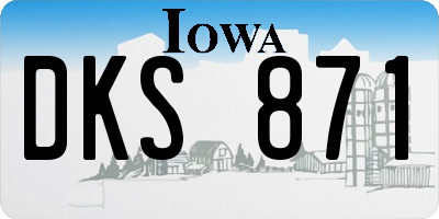IA license plate DKS871