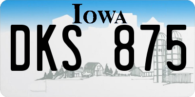 IA license plate DKS875