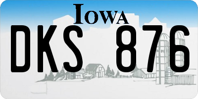 IA license plate DKS876