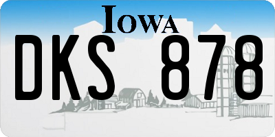 IA license plate DKS878