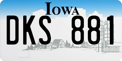 IA license plate DKS881