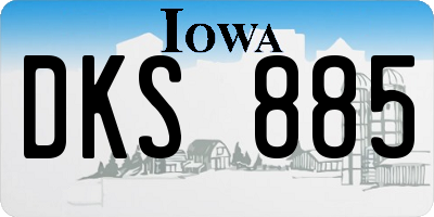 IA license plate DKS885