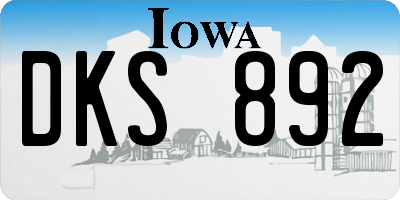 IA license plate DKS892