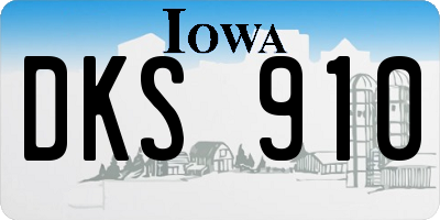 IA license plate DKS910