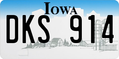 IA license plate DKS914