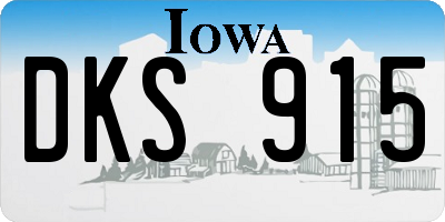 IA license plate DKS915