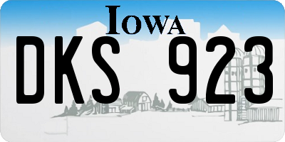 IA license plate DKS923