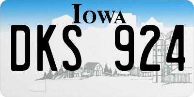 IA license plate DKS924
