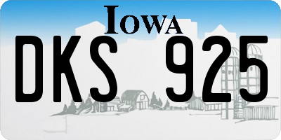 IA license plate DKS925