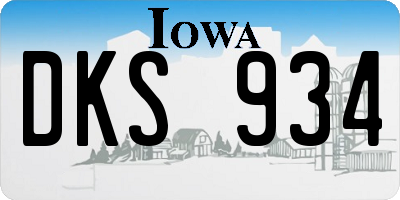 IA license plate DKS934
