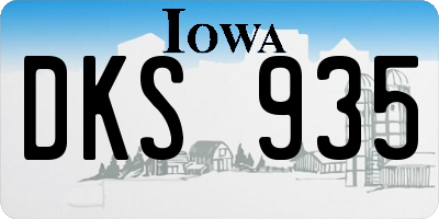 IA license plate DKS935