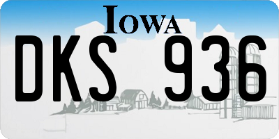 IA license plate DKS936