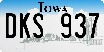 IA license plate DKS937