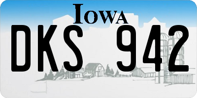 IA license plate DKS942