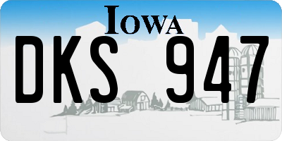 IA license plate DKS947