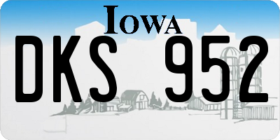IA license plate DKS952
