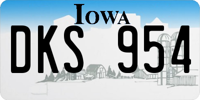 IA license plate DKS954