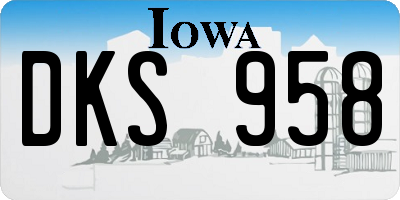 IA license plate DKS958