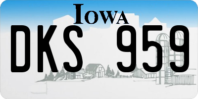 IA license plate DKS959