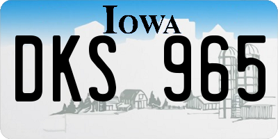 IA license plate DKS965