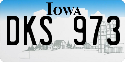 IA license plate DKS973