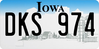 IA license plate DKS974