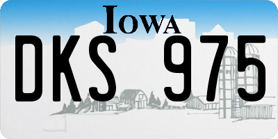 IA license plate DKS975