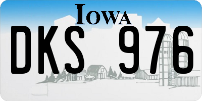 IA license plate DKS976