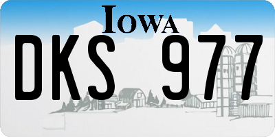 IA license plate DKS977