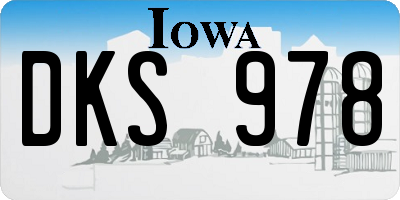 IA license plate DKS978
