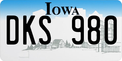 IA license plate DKS980