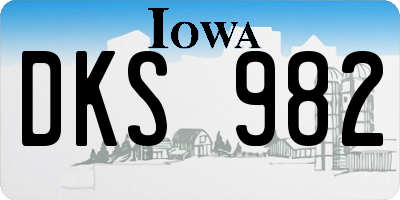 IA license plate DKS982