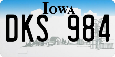 IA license plate DKS984