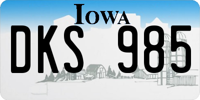IA license plate DKS985
