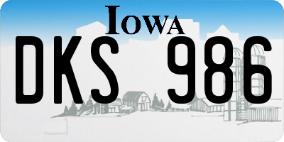 IA license plate DKS986