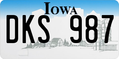 IA license plate DKS987