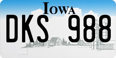 IA license plate DKS988